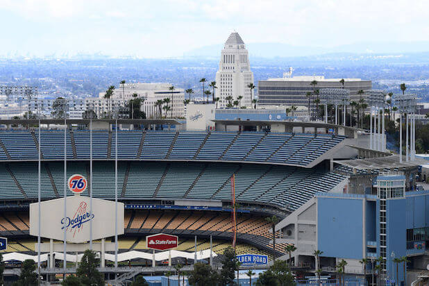 ariel dodger stadium view